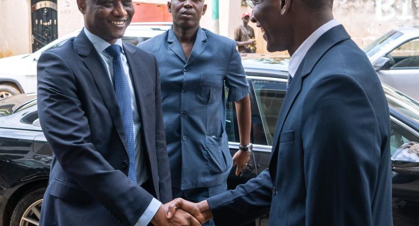 Visite du Ministre Abdourahmane Sarr au Personnel de l'UNAPPP Point E